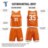 Custom Orange-White Basketball Jersey Uniform Set